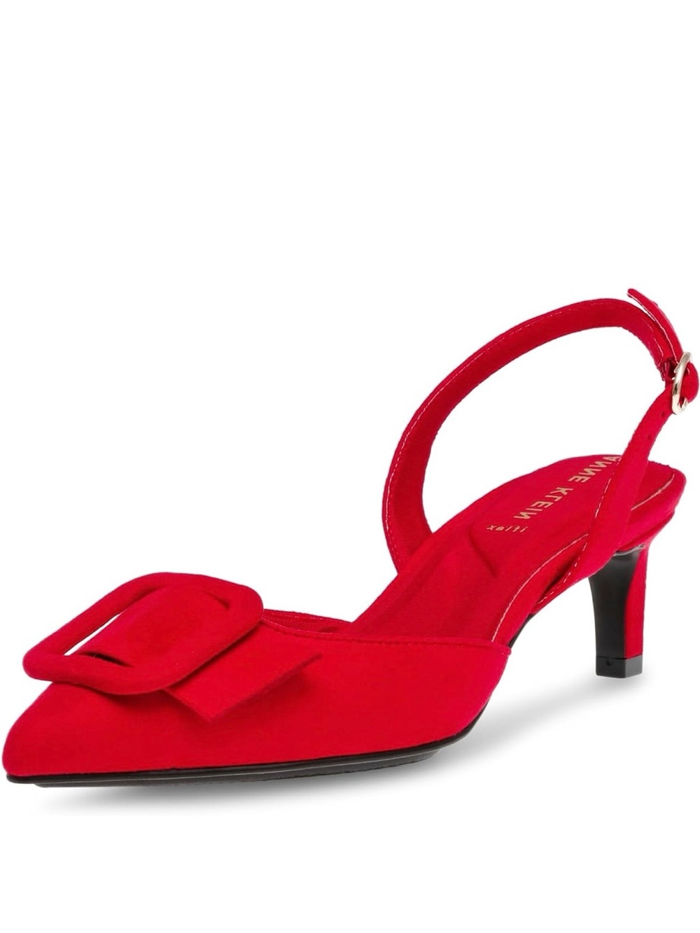 Brand New! Anne Klein Red Pointed Toe Slingback Low Heels (Size: 9.5) - Picture 3 of 7